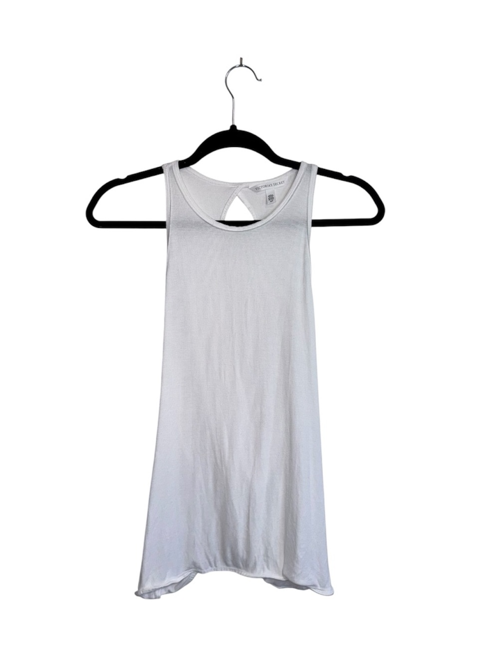 Victoria’s Secret Open Back Tank Top Solid White Ribbed Crossover Small Women’s